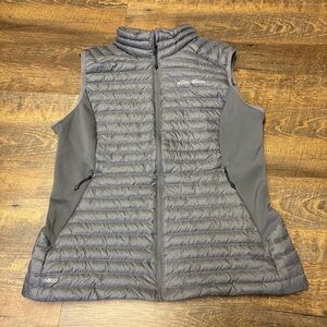 Eddie Bauer First Ascent Vest Womens Large Stormdown 800 Down Gray Puffer